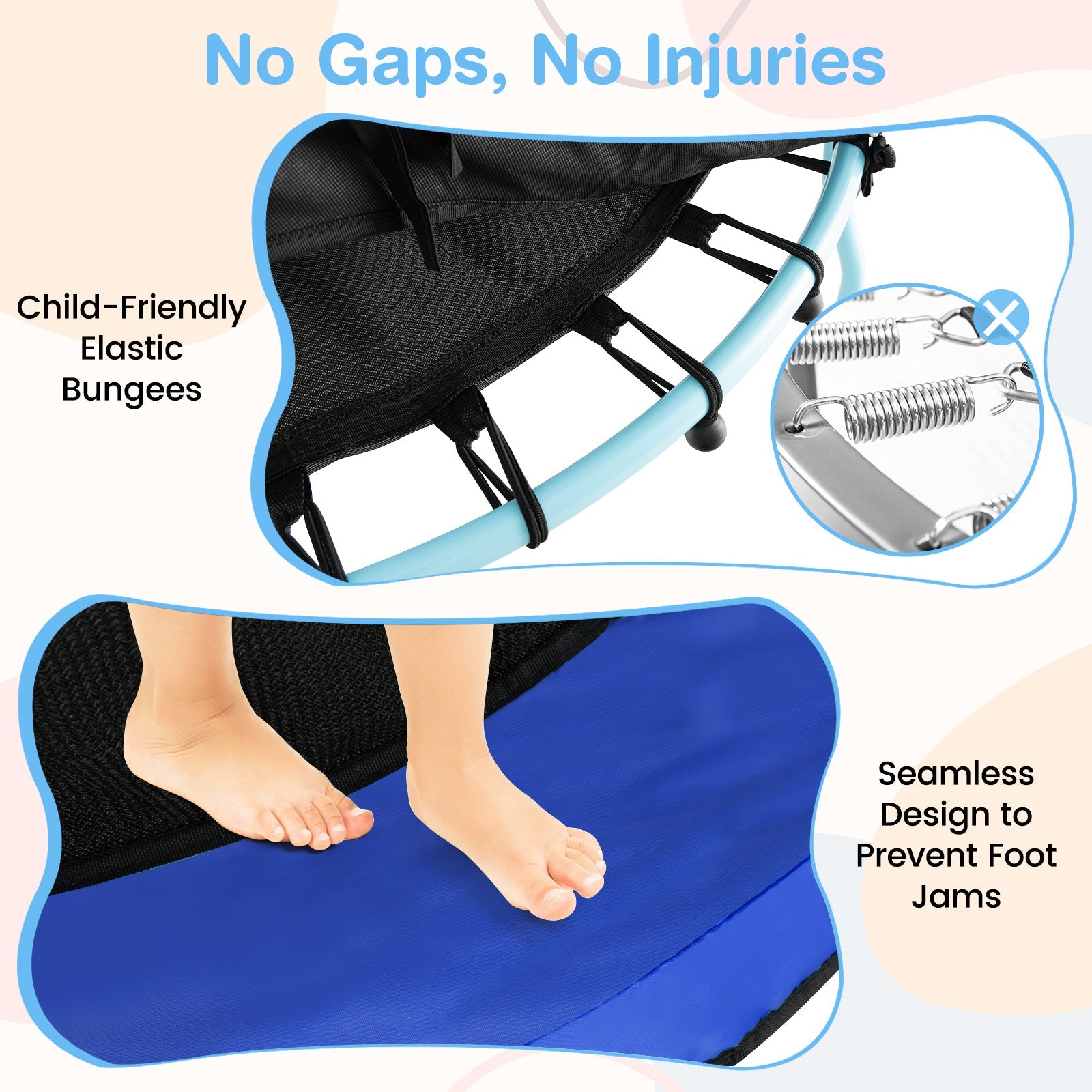 48 Inch Toddler Trampoline with Safety Enclosure Net