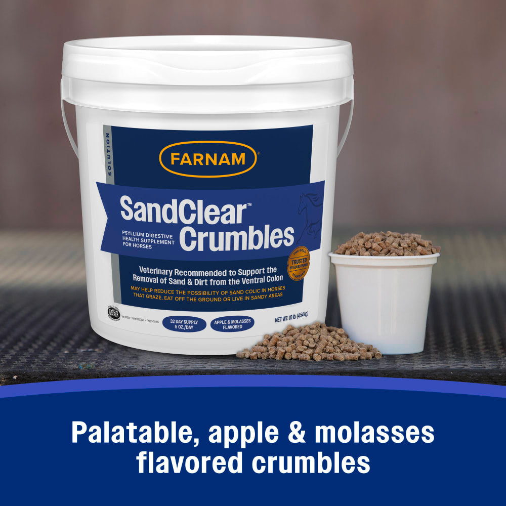 Farnam SandClear Psyllium Crumbles for Horses Digestive Support Sand Colic Risk 10 lbs.