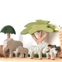 Wooden Animal Figures Handcrafted Elephant Lion Giraffe Toys - # BOT&G512610002 - BIG FRENCHIES