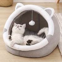 Cozy Cat Cave Bed – Soft Indoor Pet Tent & Cushion for Cats and Small Dogs