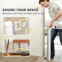 Retractable Pet Safety Barrier Gate, Flexible and Extensible for Stairways Doorways Hallways, Grey