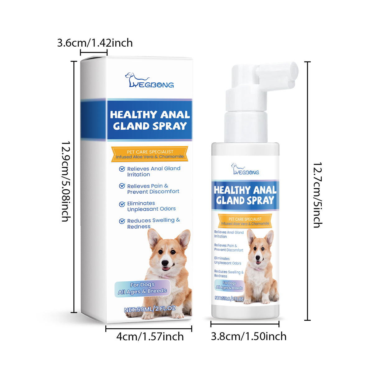 Healthy Gland Spray For Dogs, Dog Gland Care Spray For Infection Prevention, Reduce Itching Swelling & Bad Odor, Pet Gla
