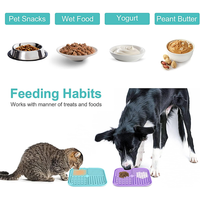Lick Mat For Dogs Cats 2 Pack, Slow Feeder Licking Pad With Suction Cups For For Anxiety Relief And Boredom Reducer, Per