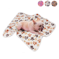 3 Pack Pet Blanket, Soft Plush Paw Print Dog Blanket Washable, Warm Fleece Cat Blanket For Large Medium Dogs, Sofa Couch