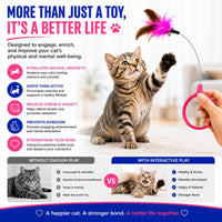 Wearable Cat Feather Collar Toy Interactive Neck-Worn Cat Teaser Automatic Exercise Toy Boosts Pet Activity Levels