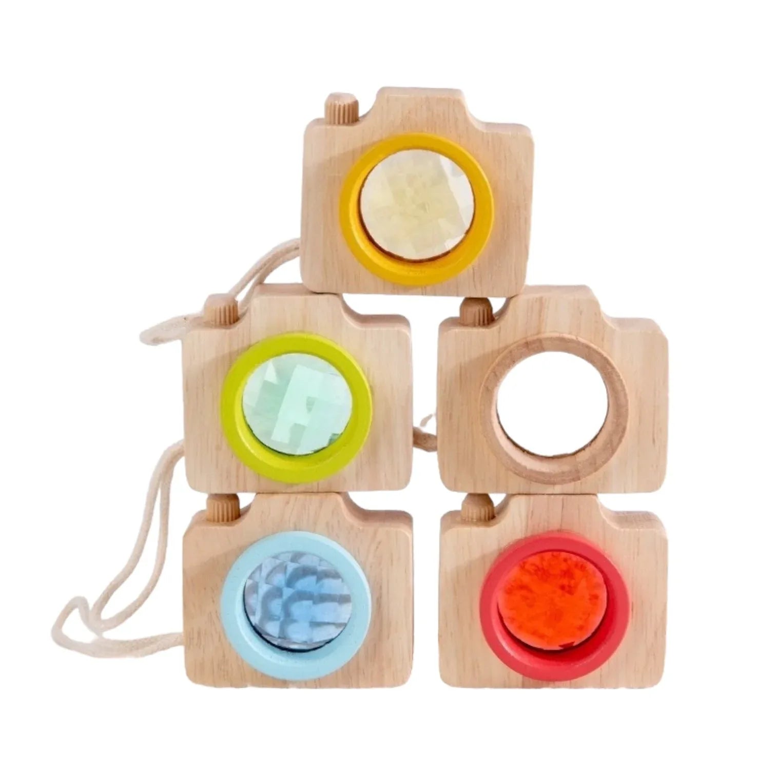 5 Pcs Mini Gemmed Wooden Camera Kaleidoscope - BIG FRENCHIES