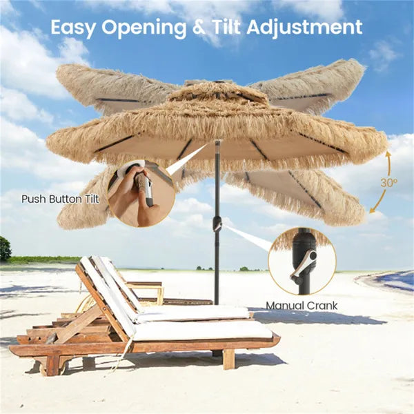 9 Foot Portable Beach Umbrella with Led Lights.