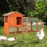 61inch Wooden Chicken Coop Hen House Rabbit Wood Hutch Poultry Cage Habitat