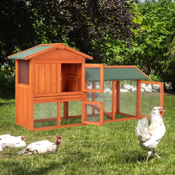 61inch Wooden Chicken Coop Hen House Rabbit Wood Hutch Poultry Cage Habitat