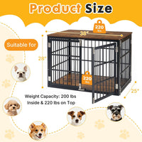 Sturdy Dog Crate Furniture, Heavy Duty Kennel For Large & Medium Dogs, Indoor Use