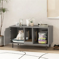 Gray Cat Litter Box Enclosure
