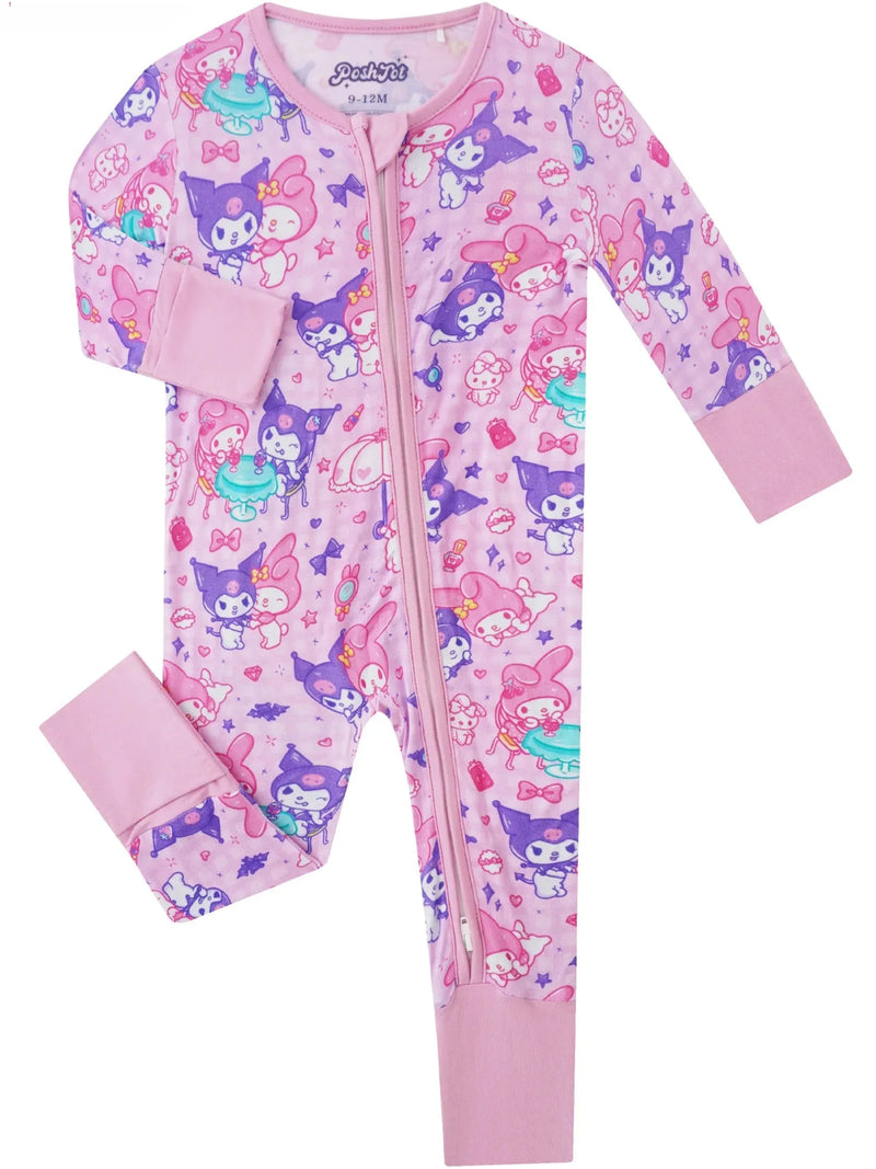 PoshTOT Sanrio Kuromi Bamboo Baby Convertible Zippy Romper - BIG FRENCHIES