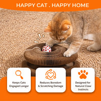 Kitty Curls Cat Toy - Foldable Accordion Cat Scratcher withBall - Magic Organ Cat Scratch Board for Interactive Play -Ca