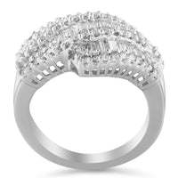 14K White Gold Diamond Cocktail Ring Band (1 3/4 Cttw, H-I Color, SI2-I1 Clarity) - Size 6-1/2