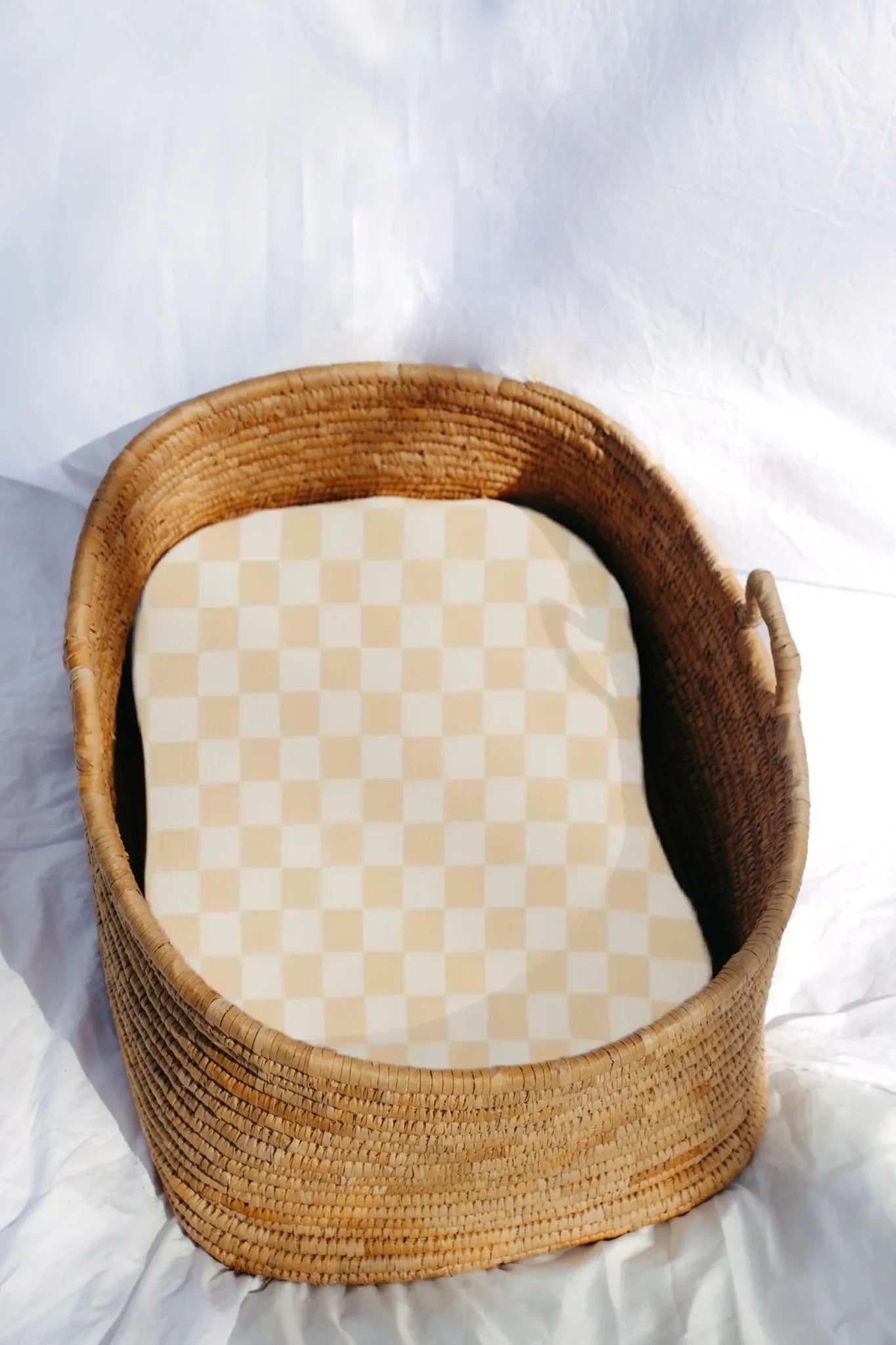 Beige & White Checkered Baby Lounger Cover - BIG FRENCHIES