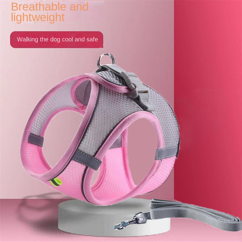 Adjustable Reflective Breathable Mesh Pet Harness for Cats and Dogs with Leash for Outdoor Use-Harnesses-BIG FRENCHIES-V.I.P Digital Presence