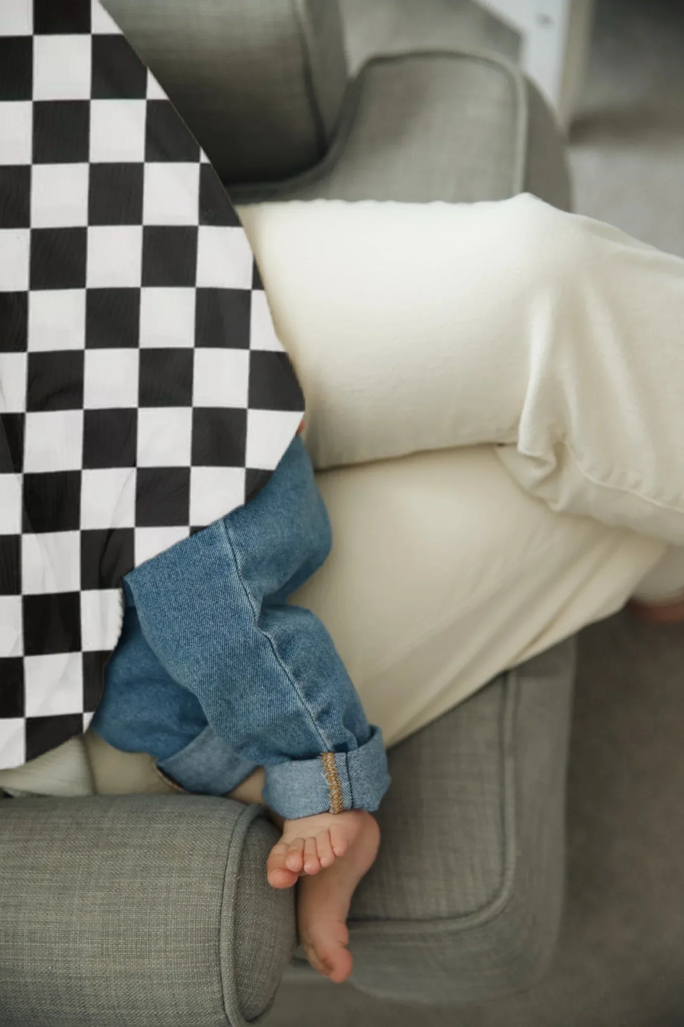 Race Black & White Checkered Carseat Cover - BIG FRENCHIES