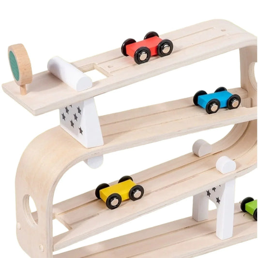 Wooden Ramp Racer with 4 Cars - BIG FRENCHIES