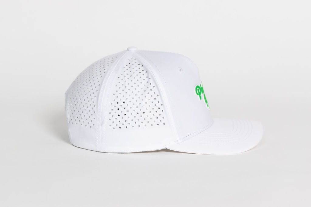 Philly Philly Dad Performance Hat - White w/ Kelly Green Letters