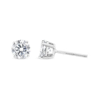 14K White Gold 5/8 Cttw Lab Grown Diamond 4-Prong Classic Stud Earrings (F-G Color, VS2-SI1 Clarity)