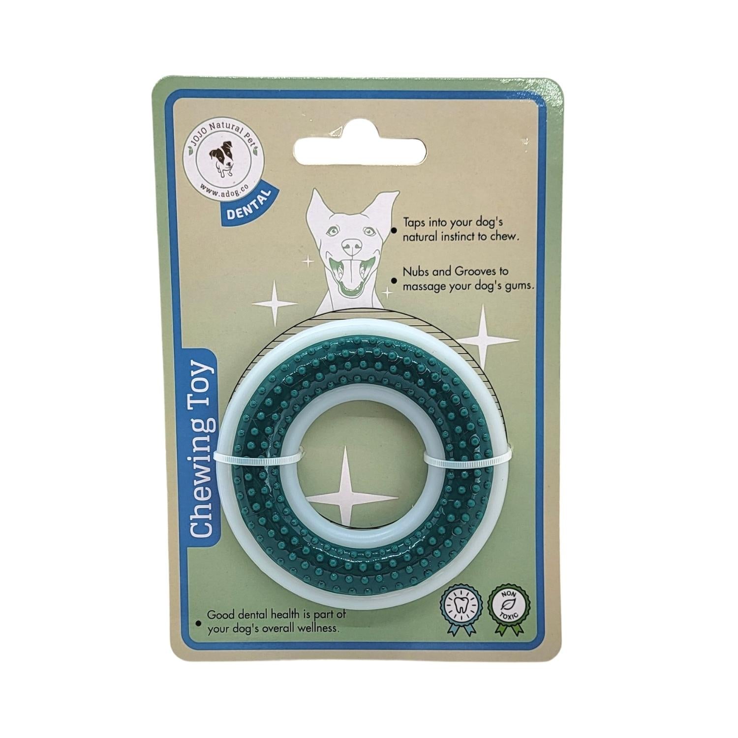 TPR & Nylon Dental Chew Ring Toy for Dogs - Ideal for Aggressive Chewers – (4" Diameter) - BIG FRENCHIES