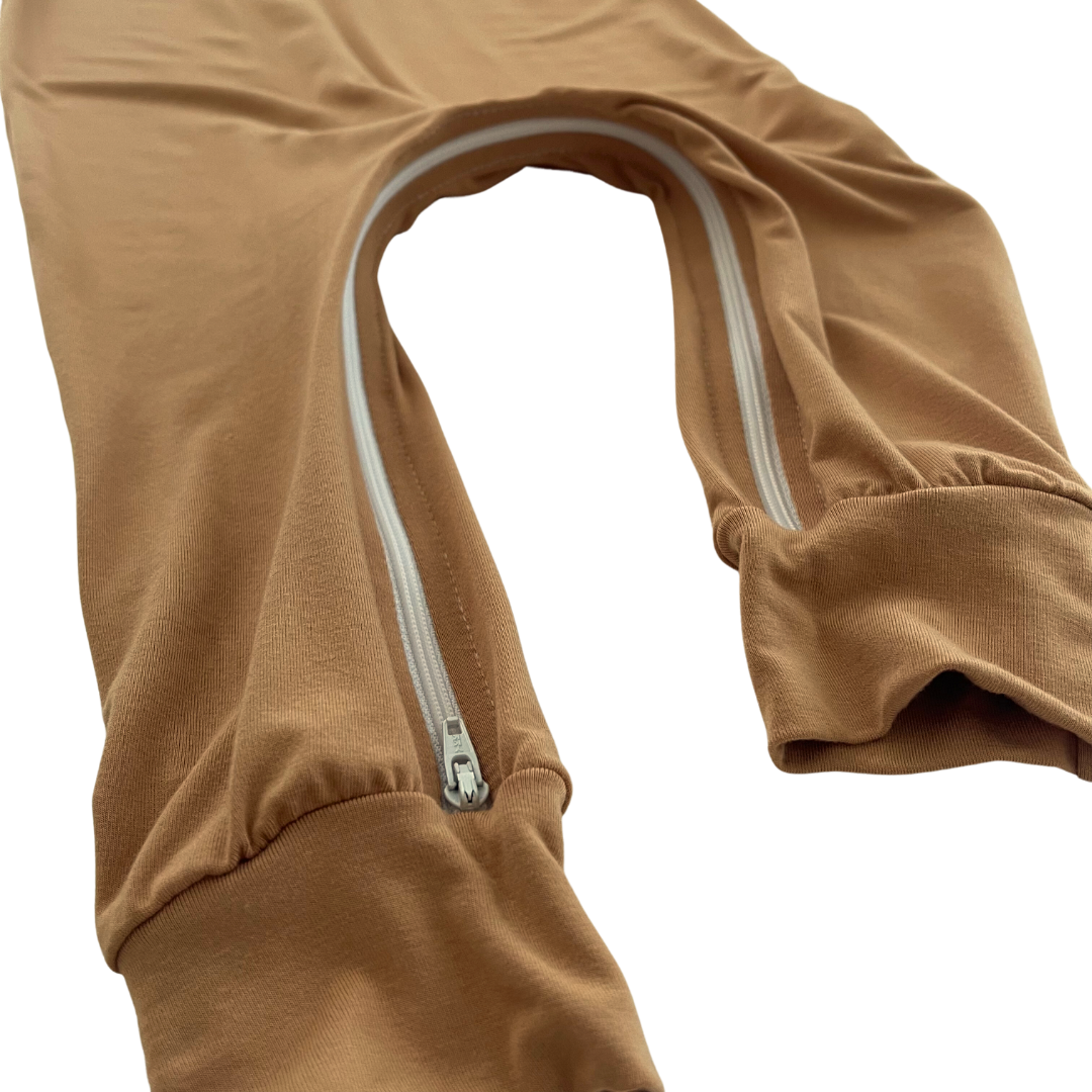 Camel Bamboo Lyocell Romper with G-Tube Access