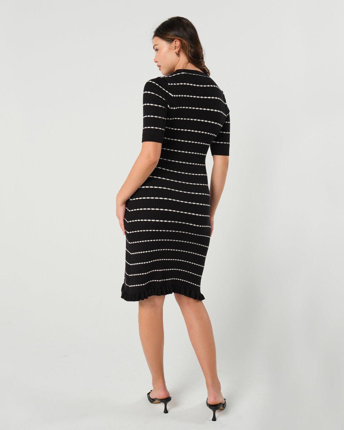 Louie Striped Knit Maternity & Nursing Dress - BIG FRENCHIES