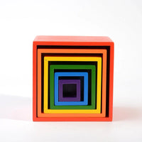 6-Piece Primary Color Rainbow Wooden Nesting Box Set - BIG FRENCHIES
