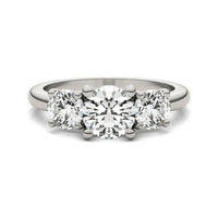 3 CTW AGI Certified Lab Grown Diamond (G-VS) Three Stone Engagement Ring in of 14K Gold