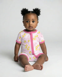 Softball Cherry Mom And Girl Matching Bamboo Shorty Zippy