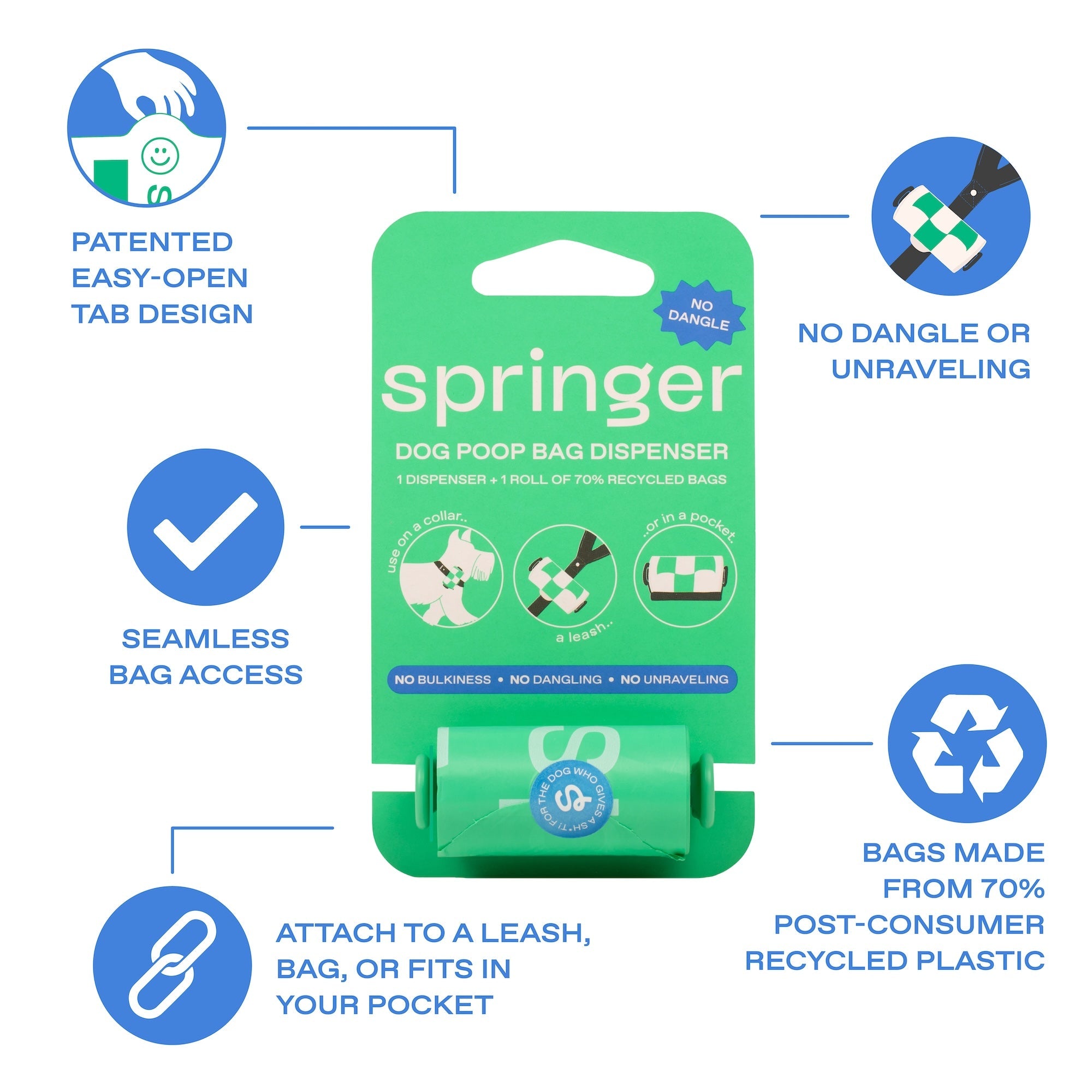 Premium Dog Poop Bag Dispenser + 15 Bags - BIG FRENCHIES
