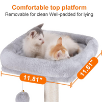 Heybly Small Cat Tree with Hammock – Compact Cat Tower & Furniture for Indoor Cats - BIG FRENCHIES