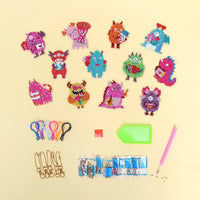 Adorable Keychains Diamond Art Kit – Monsters (Set of 15) - BIG FRENCHIES