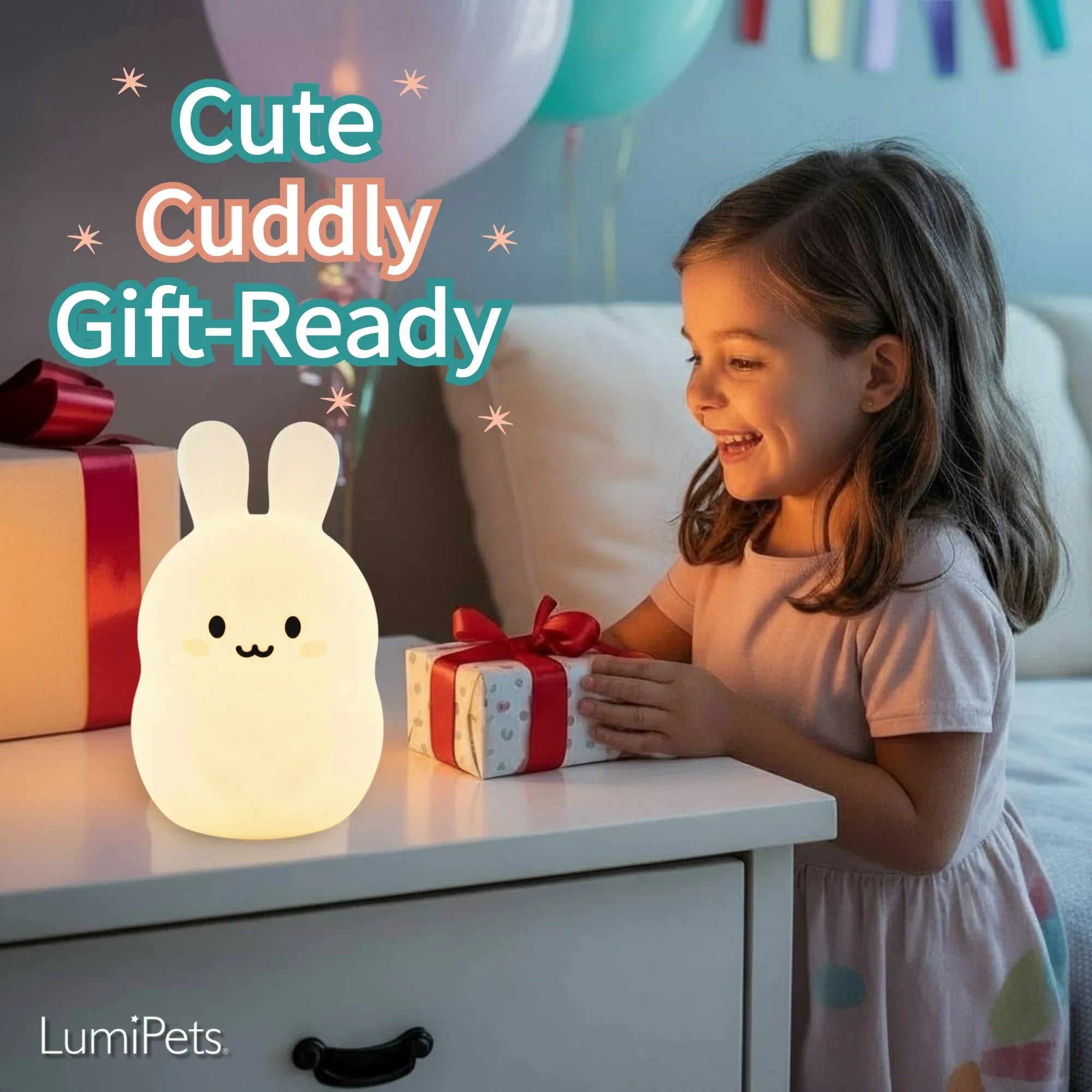 LumiPets® Baxter the Bunny- Children's Touch Night Light - BIG FRENCHIES