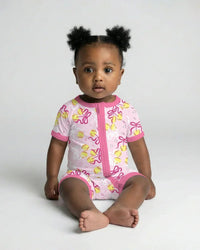 Softball Cherry Mom And Girl Matching Bamboo Shorty Zippy