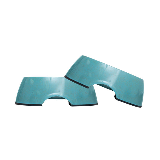 Country Living Set of 2 Natural Fiber Dog Bowls – Teal Blue - BIG FRENCHIES