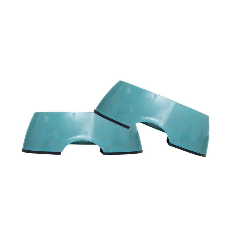 Country Living Set of 2 Natural Fiber Dog Bowls – Teal Blue - BIG FRENCHIES