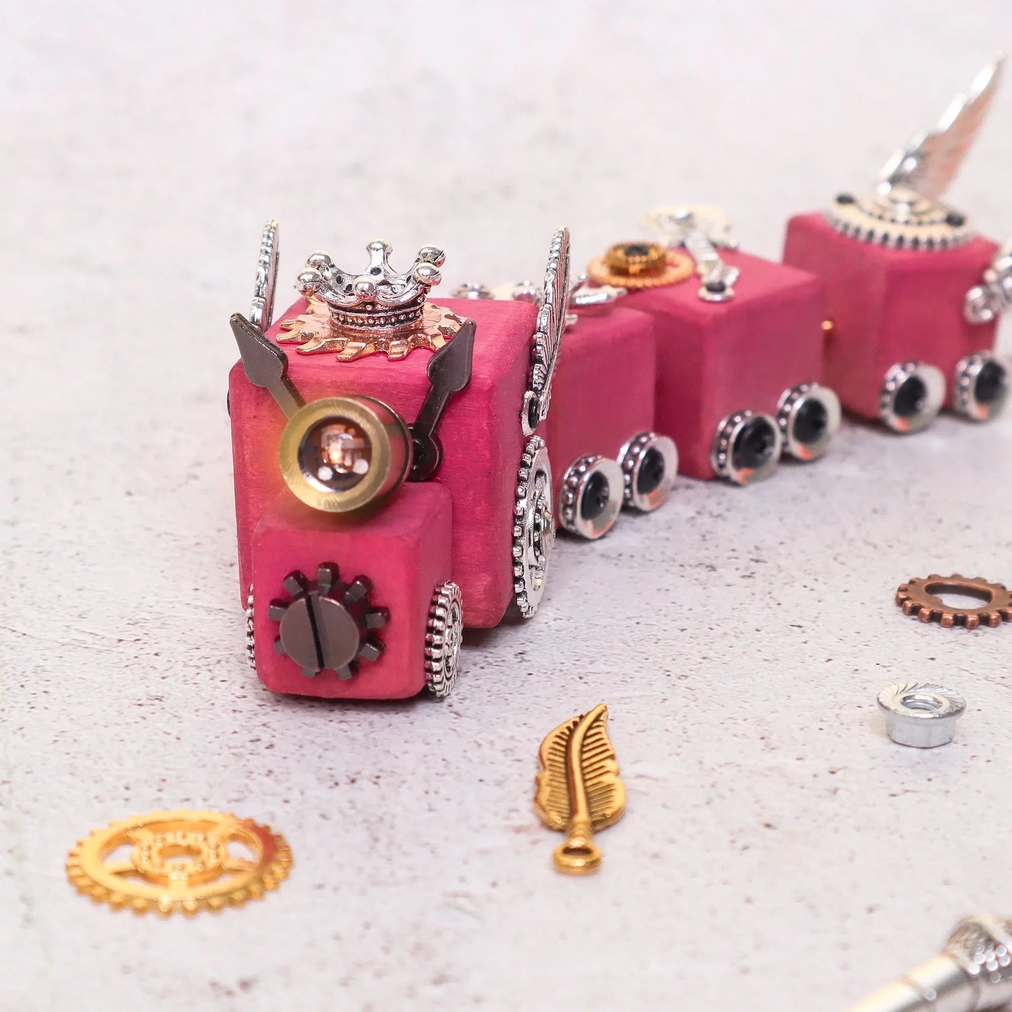 DIY Timber Train Kit – Build a Wooden Train with LED Light, Fun Accessories, Home and Office Décor - BIG FRENCHIES