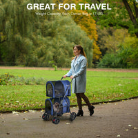 4-in-1 Double Pet Stroller with Detachable Carrier and Travel Carriage - BIG FRENCHIES