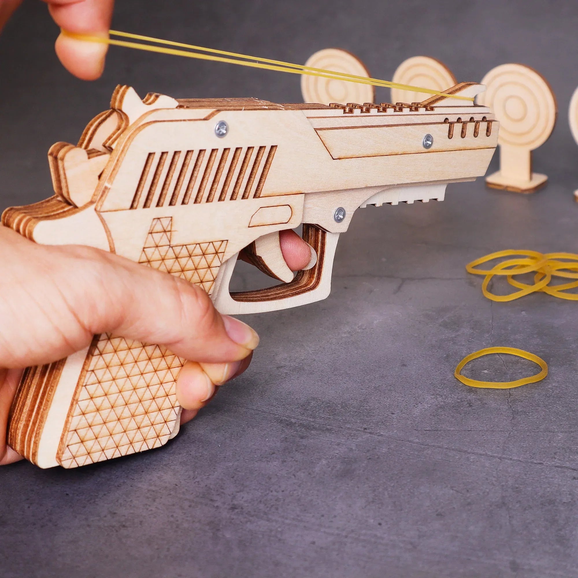 DIY Kit Rubber Band Launcher, Fun Wooden Craft and STEM Toy - BIG FRENCHIES