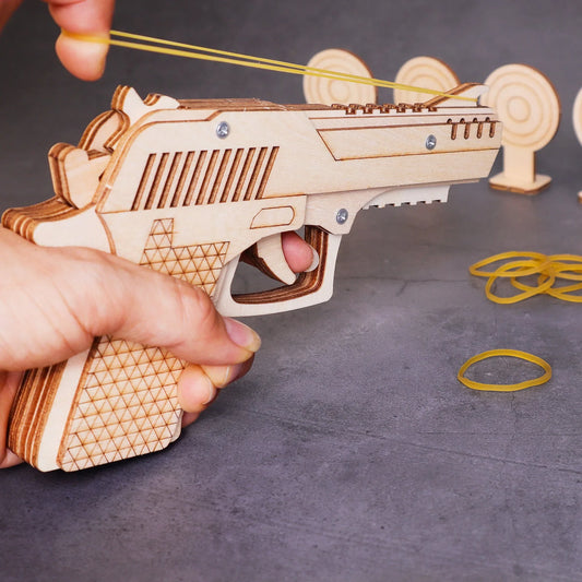 DIY Kit Rubber Band Launcher, Fun Wooden Craft and STEM Toy - BIG FRENCHIES
