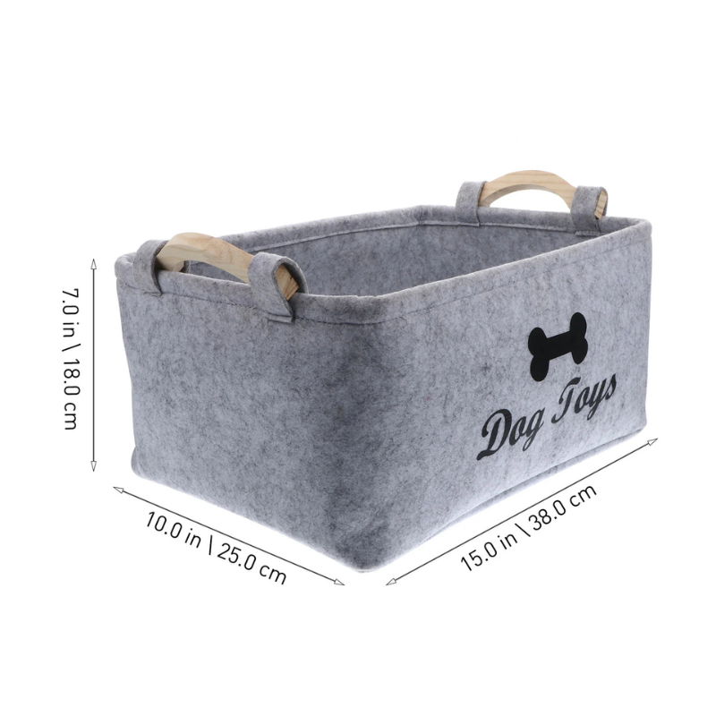Dog Toy Storage Basket – Felt Organizer Bin for Pets - BIG FRENCHIES