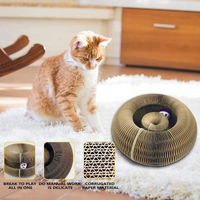 Magic Cat Scratch Toy with Ball – Round Corrugated Claw Board Toy - BIG FRENCHIES