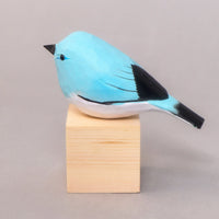 Hand-Carved Wooden Bird Figurine – Blue - BIG FRENCHIES