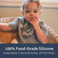 Mustard Silicone Bead & Wood Ring Pacifier Clip - BIG FRENCHIES