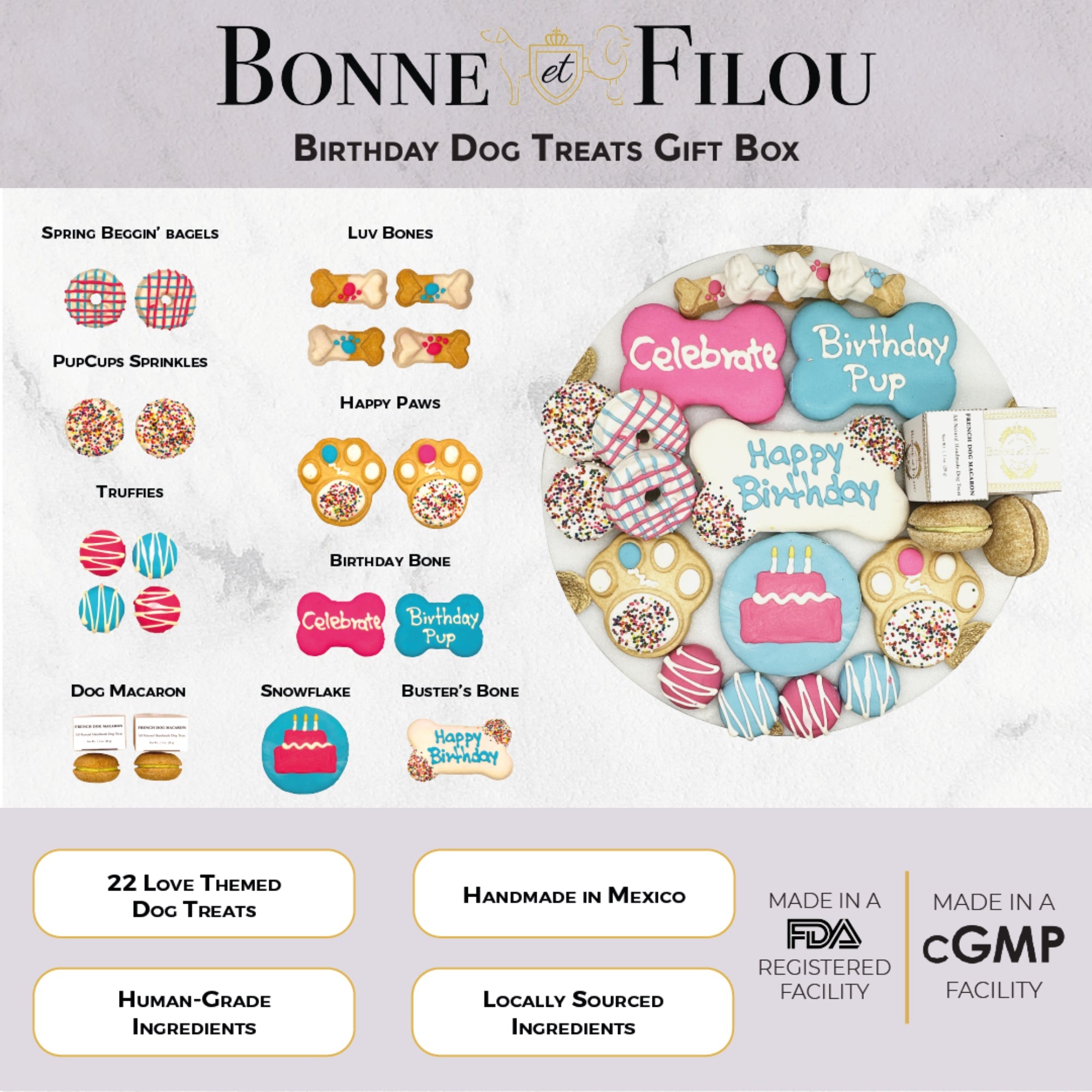 Happy Birthday Dog Treats Gift Box - BIG FRENCHIES
