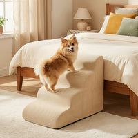 4-Tier Foam Dog Steps with Non-Slip Surface & Washable Cover