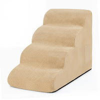 4-Tier Foam Dog Steps with Non-Slip Surface & Washable Cover