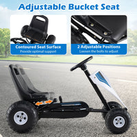 4-Wheel Ride On Toy Pedal Go Kart for Kids with Steering Wheel and Safe Handbrake