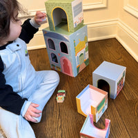 Stacking Houses (Set of 5 Houses and 3 Hardwood Characters) - BIG FRENCHIES